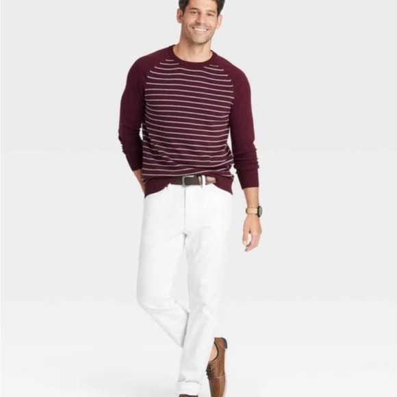 Mens striped crew neck pullover Sweaters - Picture 2 of 3